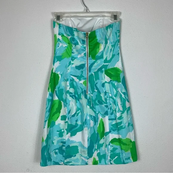 Lilly Pulitzer Tansy Mini Summer Dress Strapless Blue Green NWT Sz 00 - Picture 7 of 12